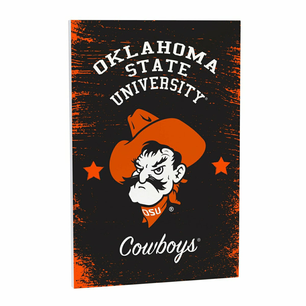 Oklahoma State University Wood Wall Sign, 16x24, Collegiate, Home