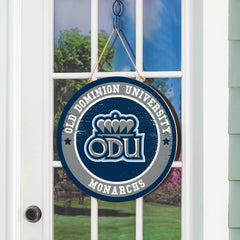 Old Dominion University Round Door Décor with Hanging Rope, 18x18, Collegiate, Home