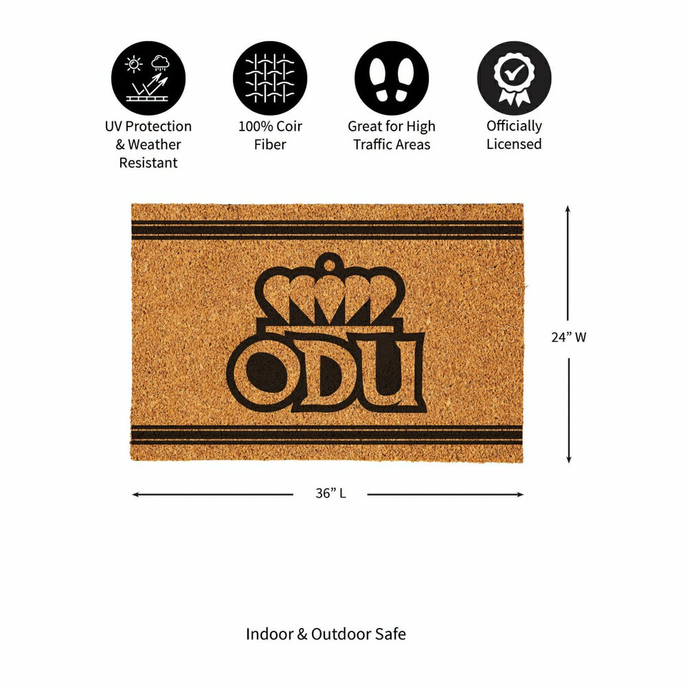 Old Dominion University Large One Color Coir Mat, 36"x24", Collegiate
