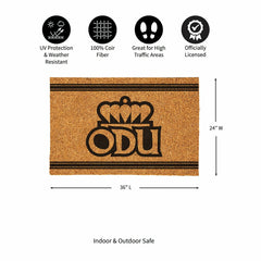 Old Dominion University Large One Color Coir Mat, 36"x24", Collegiate