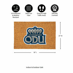 Old Dominion University Large Full Color Coir Mat, 36"x24", Collegiate