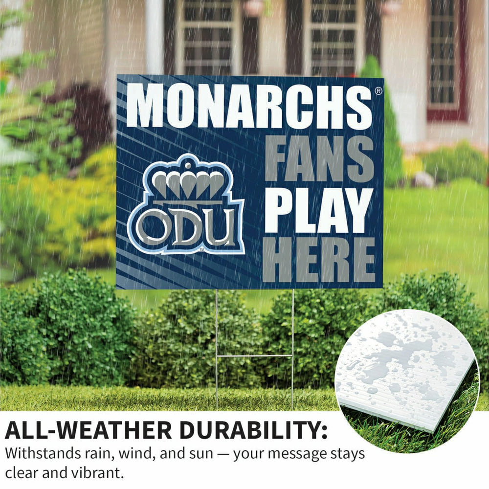 Old Dominion University Coroplast Yard Sign "Fans Play Here", Collegiate, Home