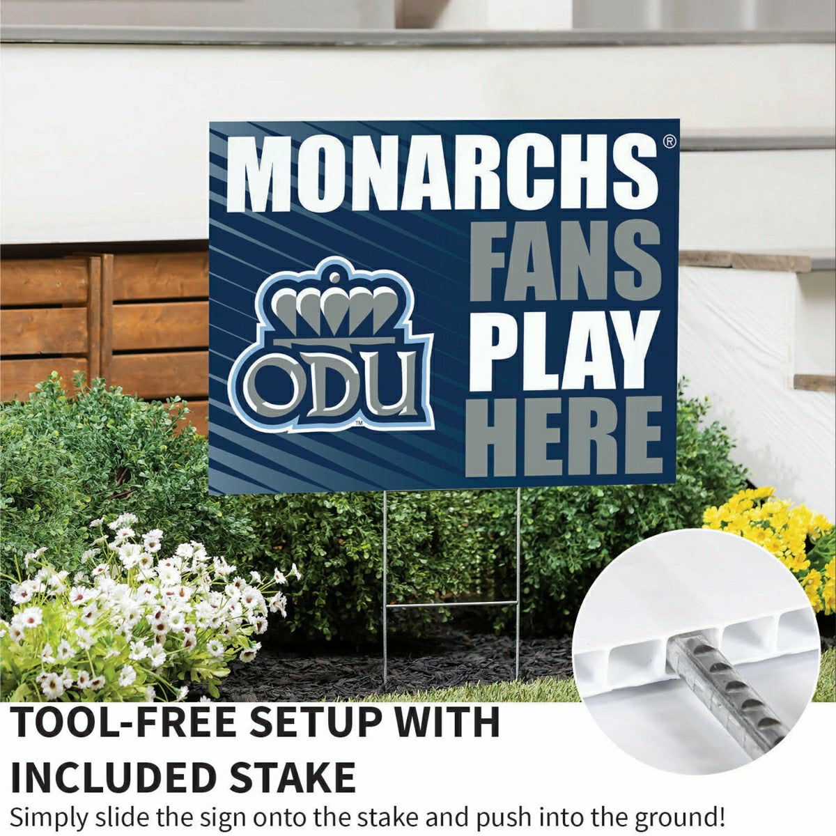 Old Dominion University Coroplast Yard Sign "Fans Play Here", Collegiate, Home