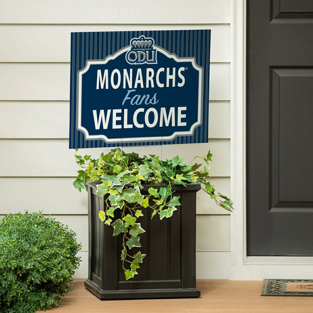 Old Dominion University Coroplast Yard Sign, "Fans Welcome", Collegiate, Home