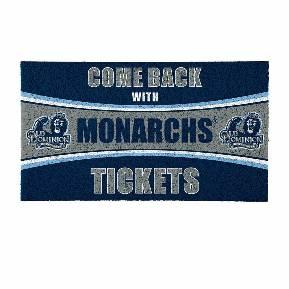 28" x 16" PVC Trapper Mat, Come Back with Tickets, Old Dominion Univer, Collegiate
