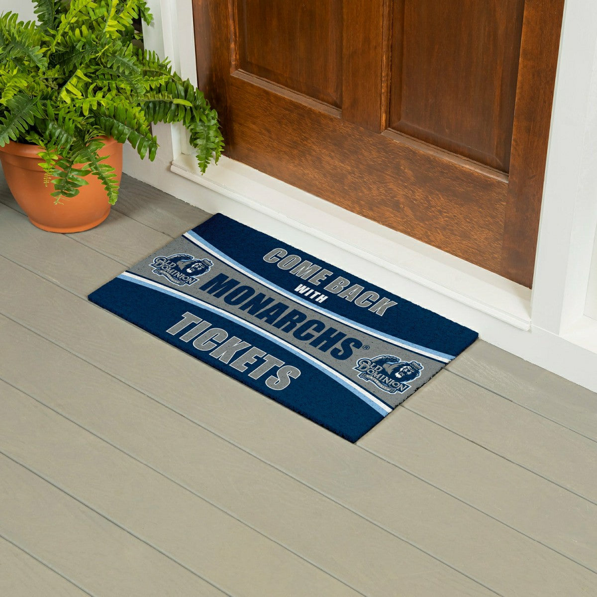 28" x 16" PVC Trapper Mat, Come Back with Tickets, Old Dominion Univer, Collegiate
