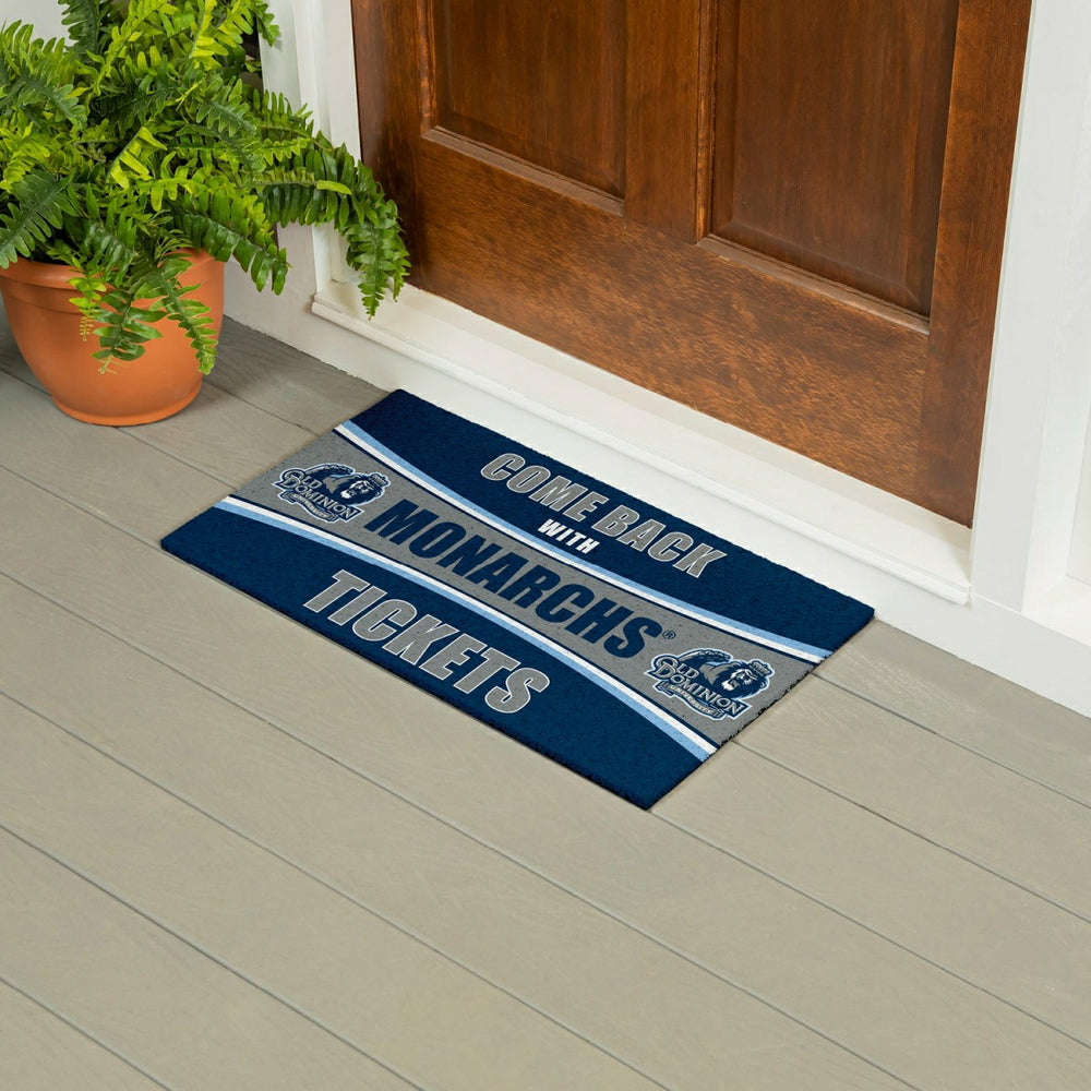 28" x 16" PVC Trapper Mat, Come Back with Tickets, Old Dominion Univer, Collegiate