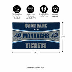 28" x 16" PVC Trapper Mat, Come Back with Tickets, Old Dominion Univer, Collegiate
