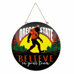 Oregon State University Bigfoot Round Door Décor with Hanging Rope, 18, Collegiate, Home