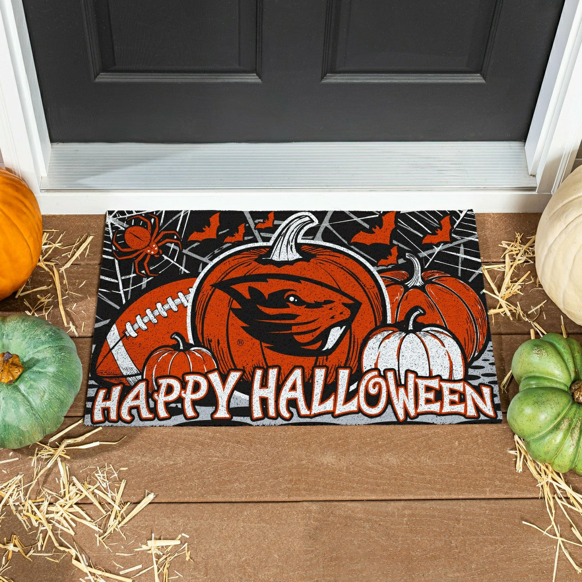 Oregon State University Halloween PVC Mat, 28"x16", Collegiate