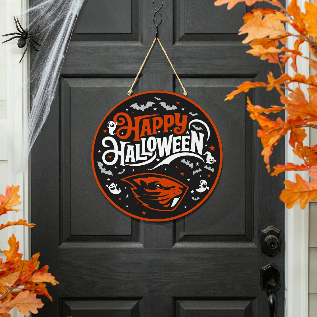 Oregon State University Halloween Round Door Décor with Hanging Rope, , Collegiate, Home