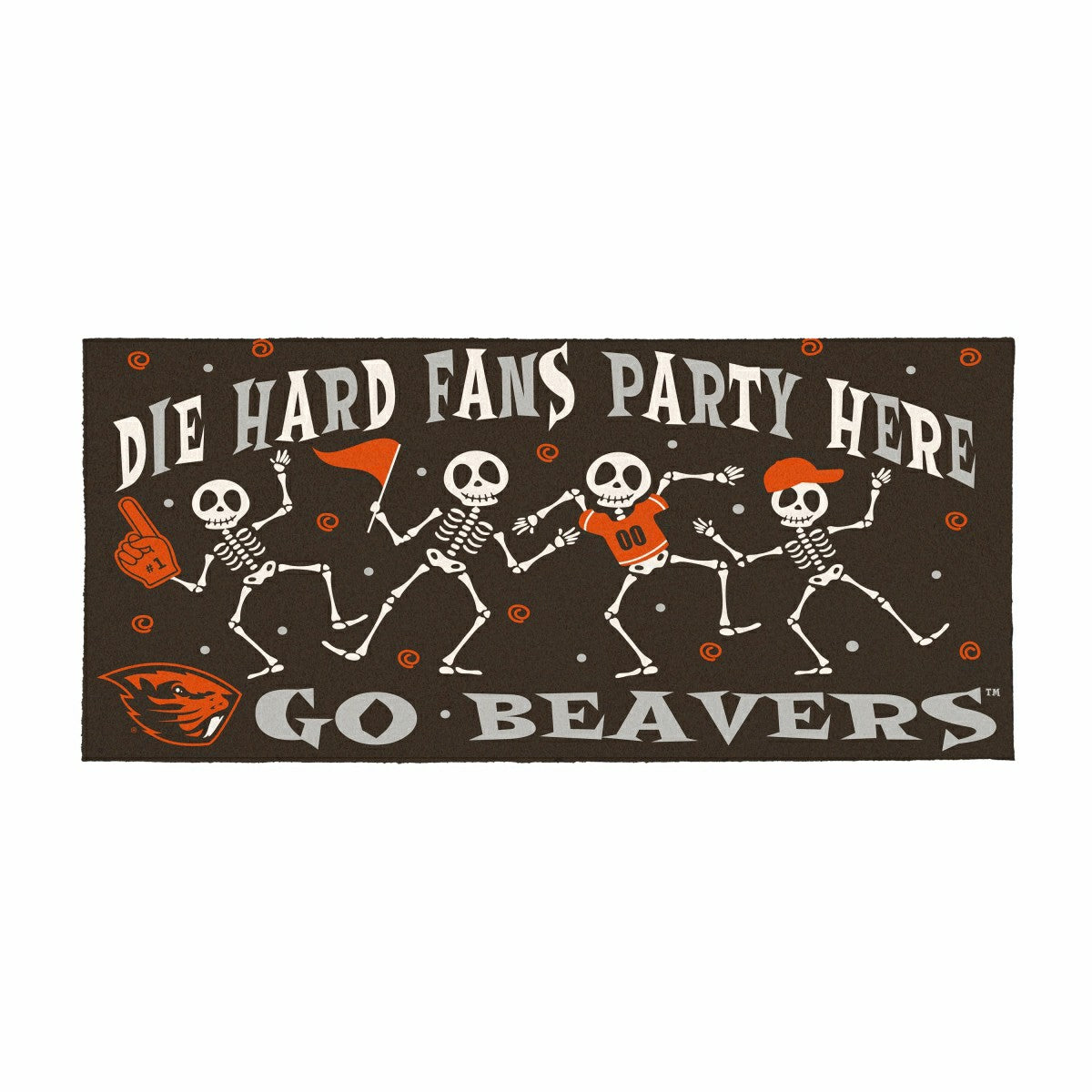 Oregon State University Flocked Coir Halloween Sassafras Switch Mat, 2, Collegiate