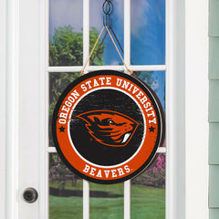 Oregon State University Round Door Décor with Hanging Rope, 18x18, Collegiate, Home
