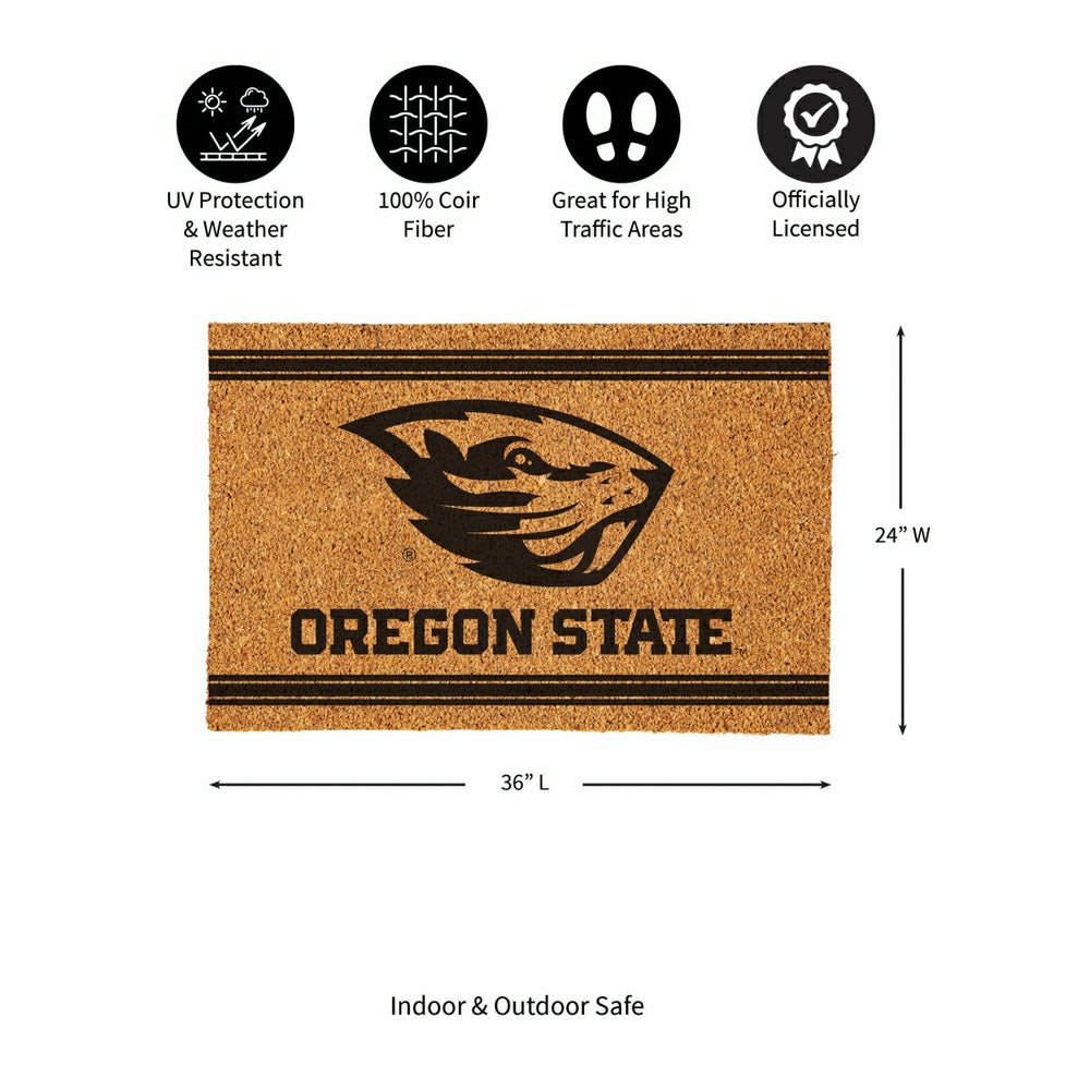 Oregon State University Large One Color Coir Mat, 36"x24", Collegiate