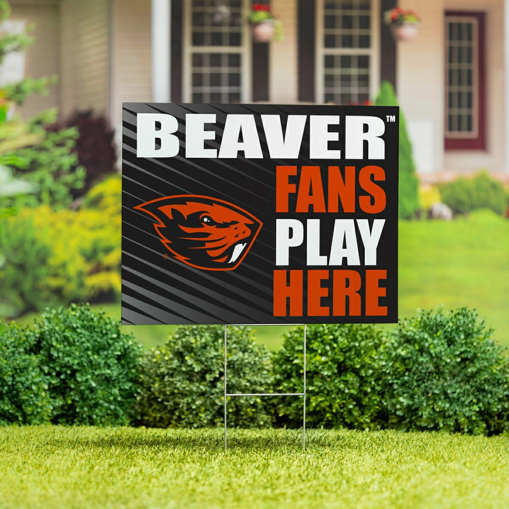 Oregon State University Coroplast Yard Sign "Fans Play Here", Collegiate, Home