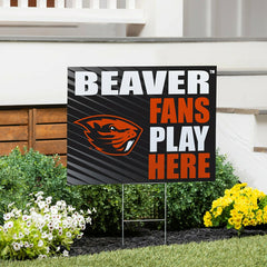 Oregon State University Coroplast Yard Sign "Fans Play Here", Collegiate, Home