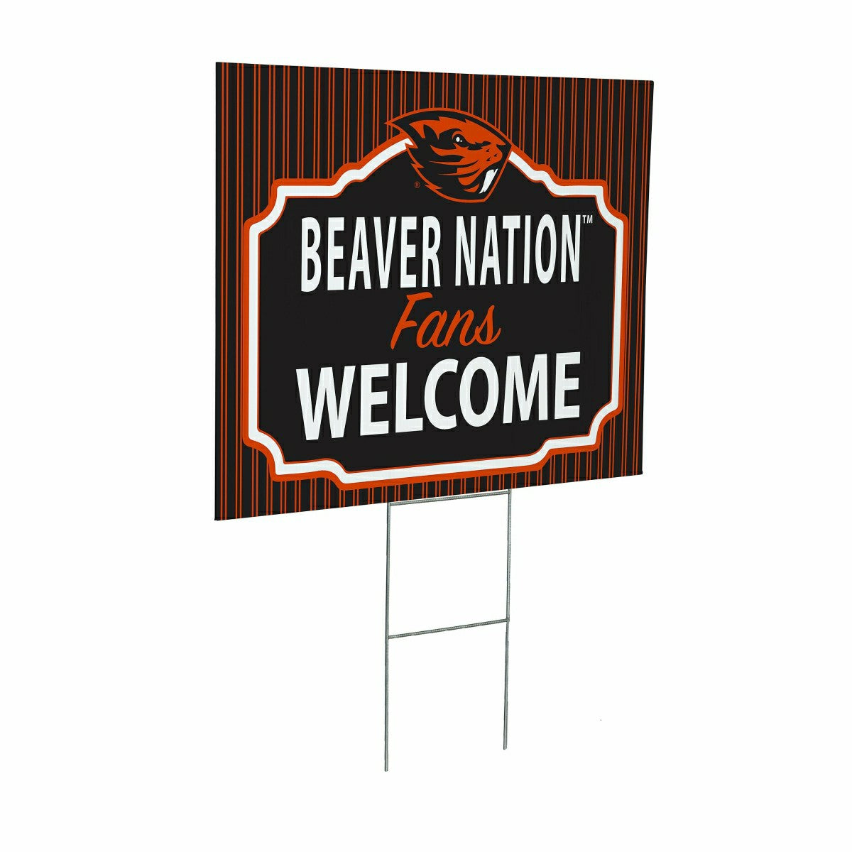 Oregon State University Coroplast Yard Sign, "Fans Welcome", Collegiate, Home
