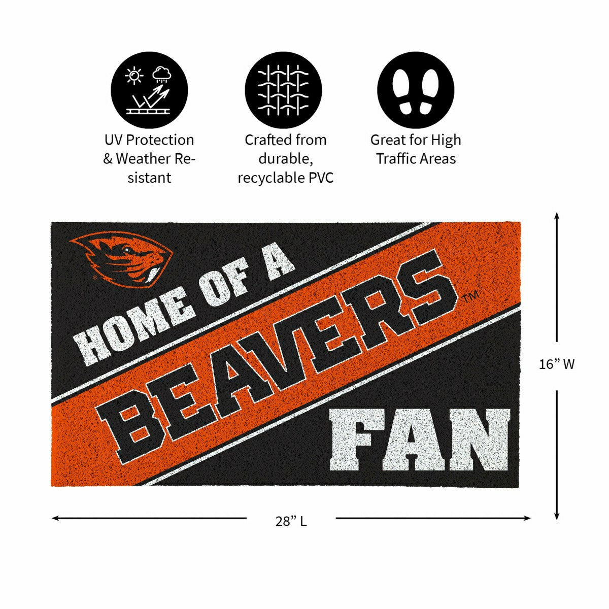Oregon State University, PVC Mat COLOR, Home of a Fan, Collegiate