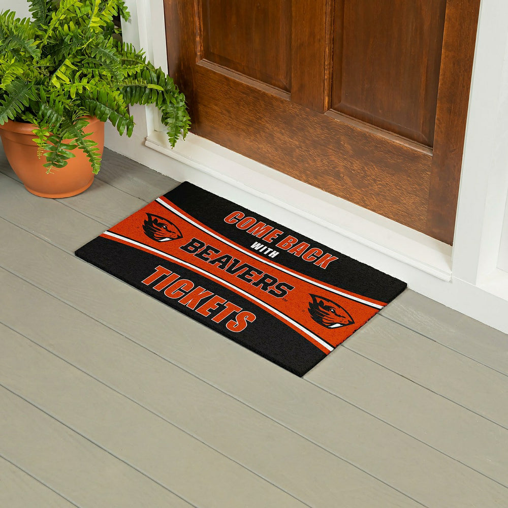 28" x 16" PVC Trapper Mat, Come Back with Tickets, Oregon State Univer, Collegiate