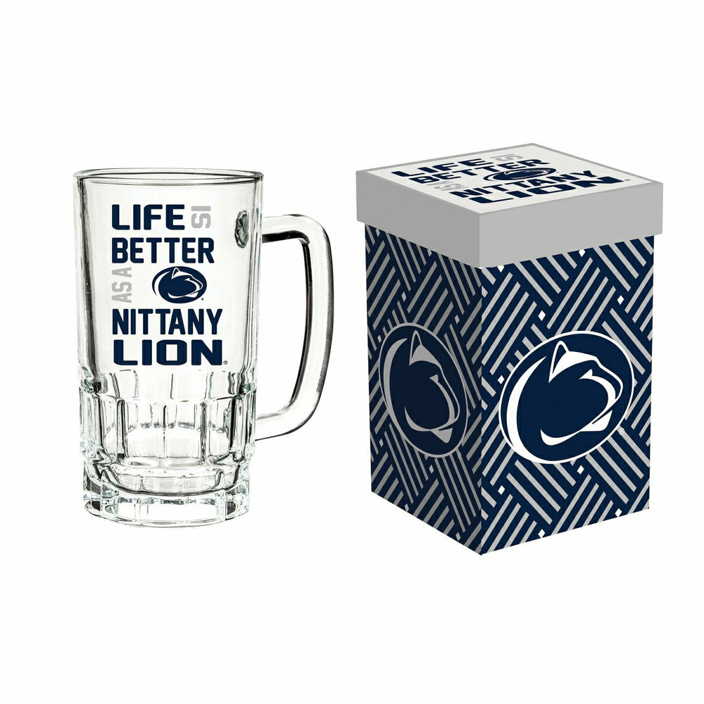 Glass Tankard Cup, with Gift Box, Penn State, Collegiate, Home
