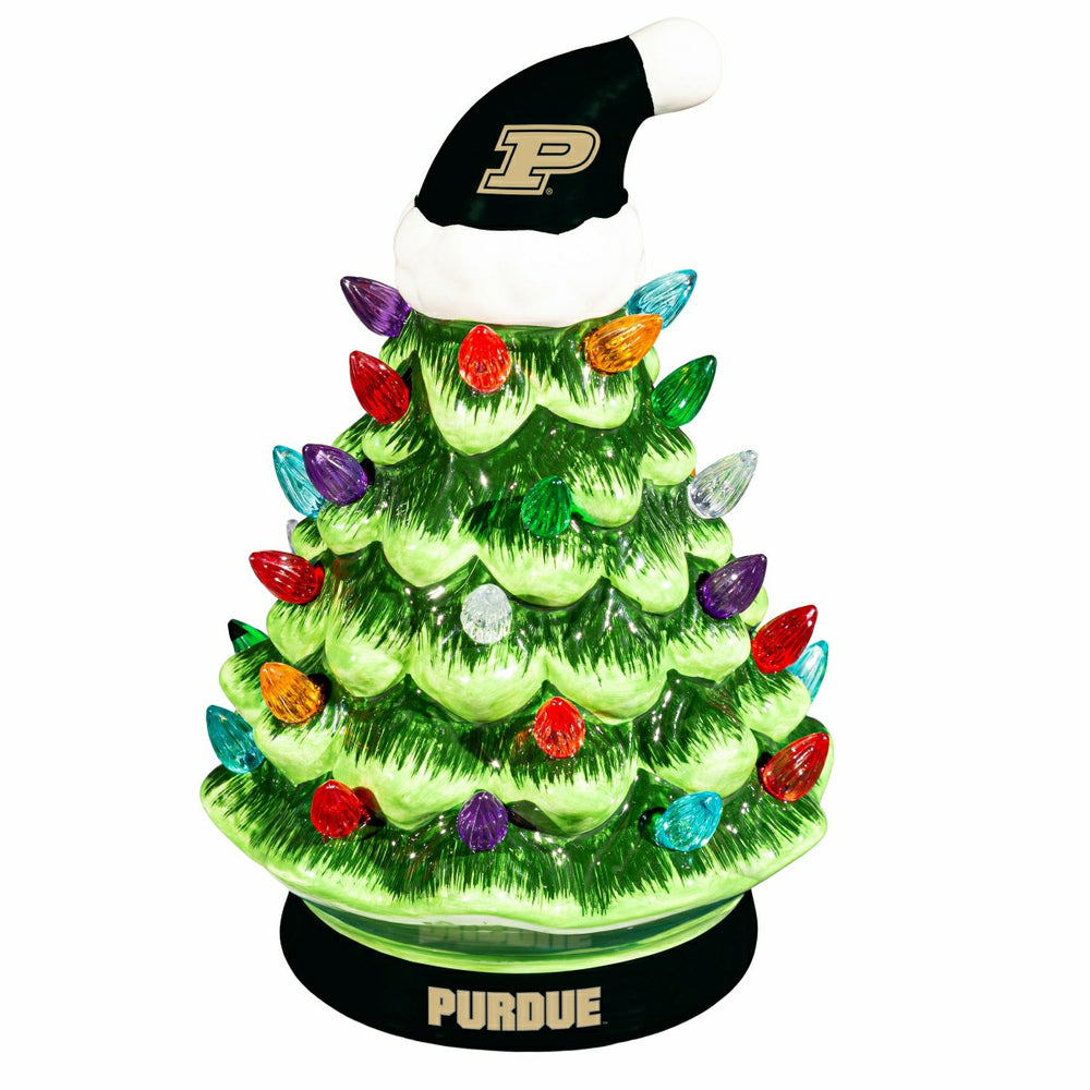 Purdue University 8" LED Ceramic Christmas Tree, Collegiate, Home