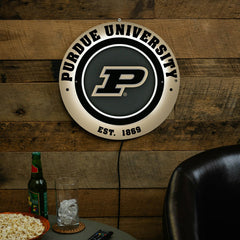 Purdue University, Metal Lite, Round, Collegiate
