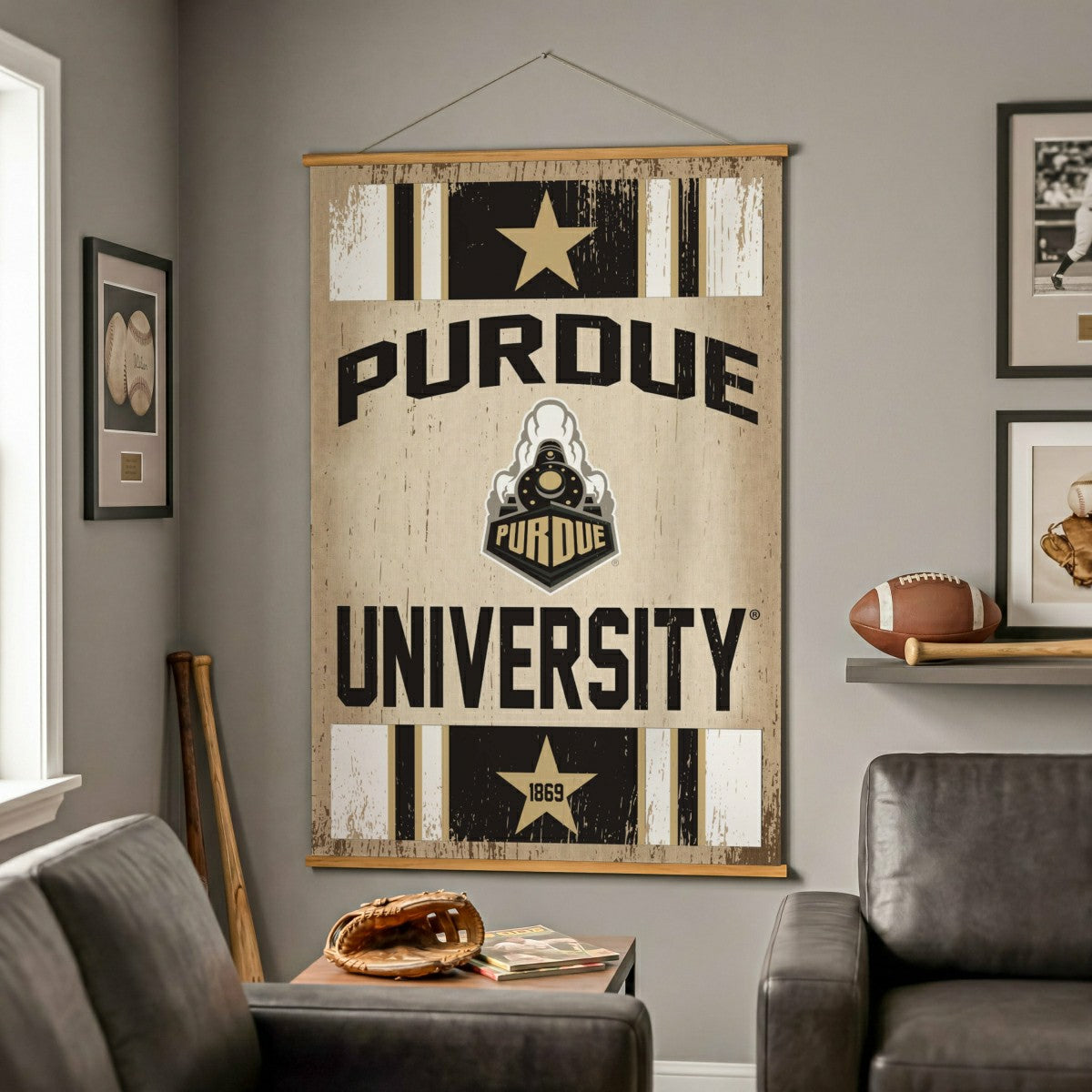 Purdue University, Canvas Wall Tapestry, Large, 54x36, Collegiate, Home