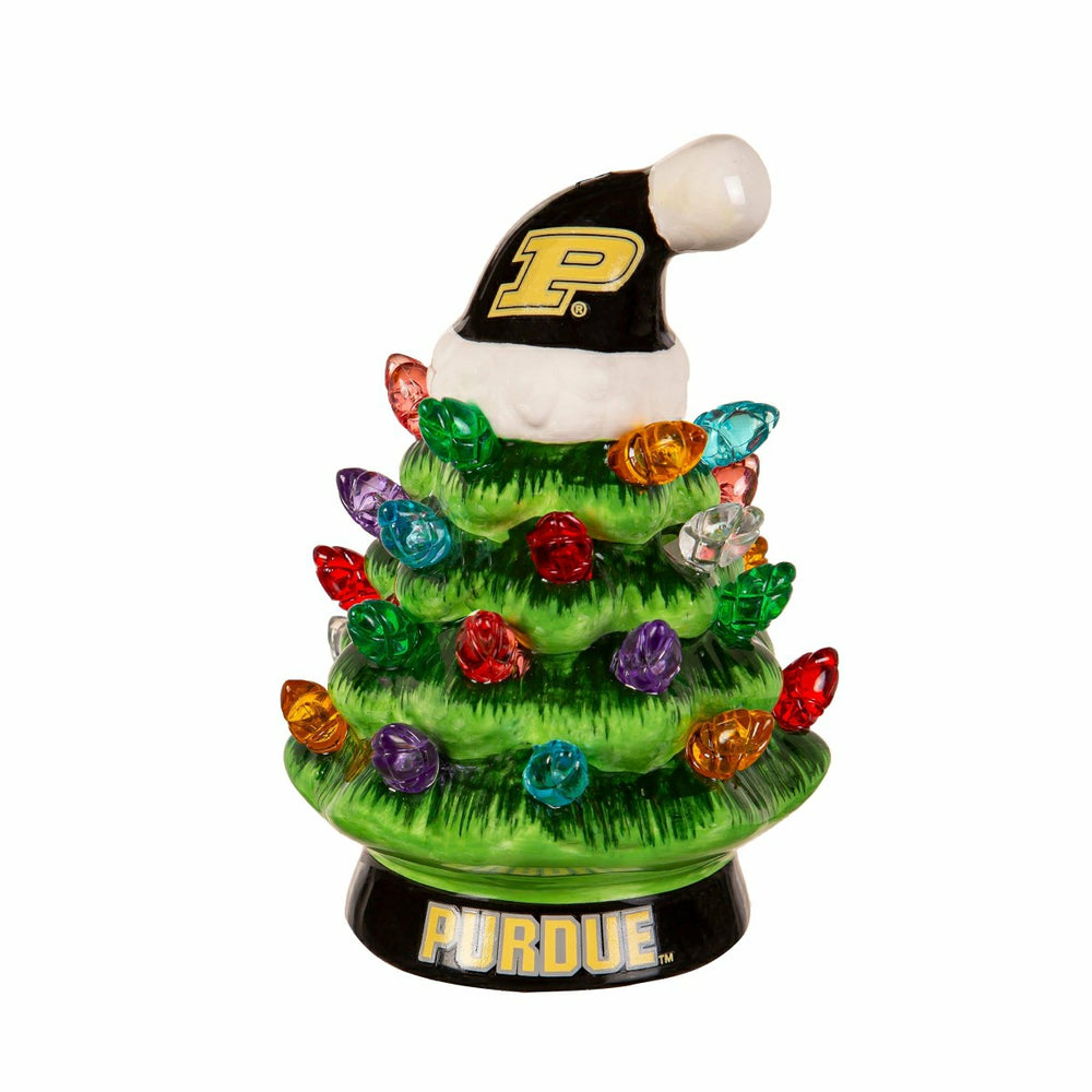 4" Mini LED Tabletop Christmas Tree, Set of 2, Purdue University, Collegiate, Home