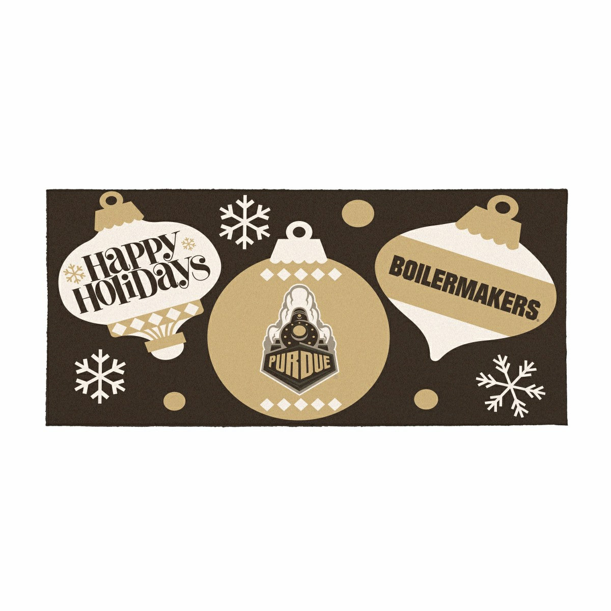 Purdue University Holiday Flocked Coir Sassafras Switch Mat, 22"x10", Collegiate