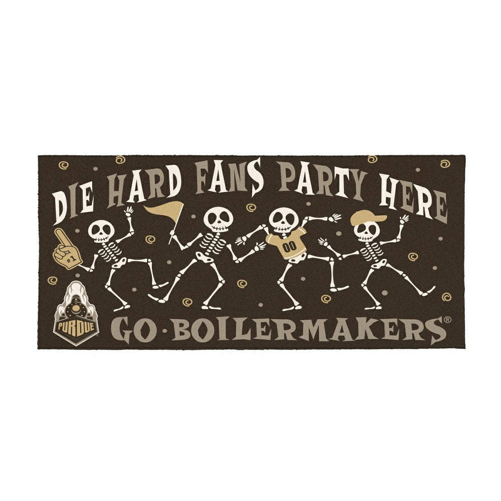 Purdue University Flocked Coir Halloween Sassafras Switch Mat, 22"x10", Collegiate