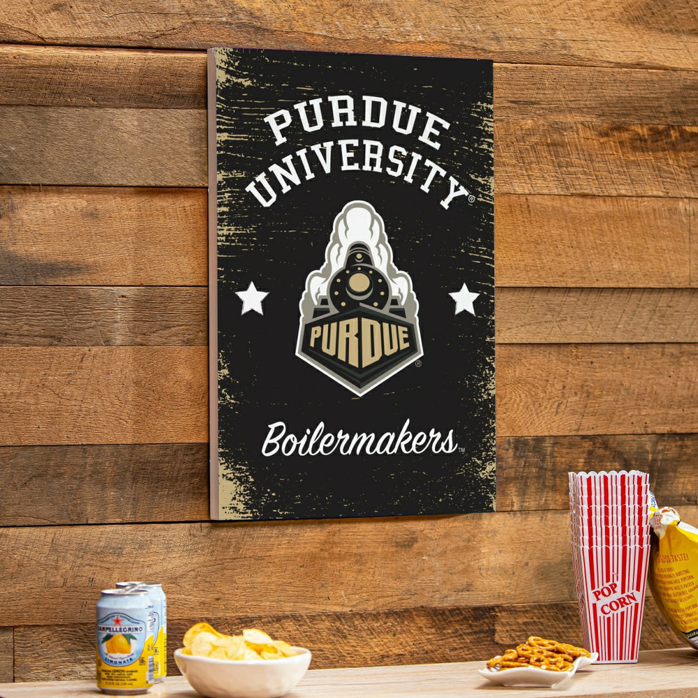 Purdue University Wood Wall Sign, 16x24, Collegiate, Home