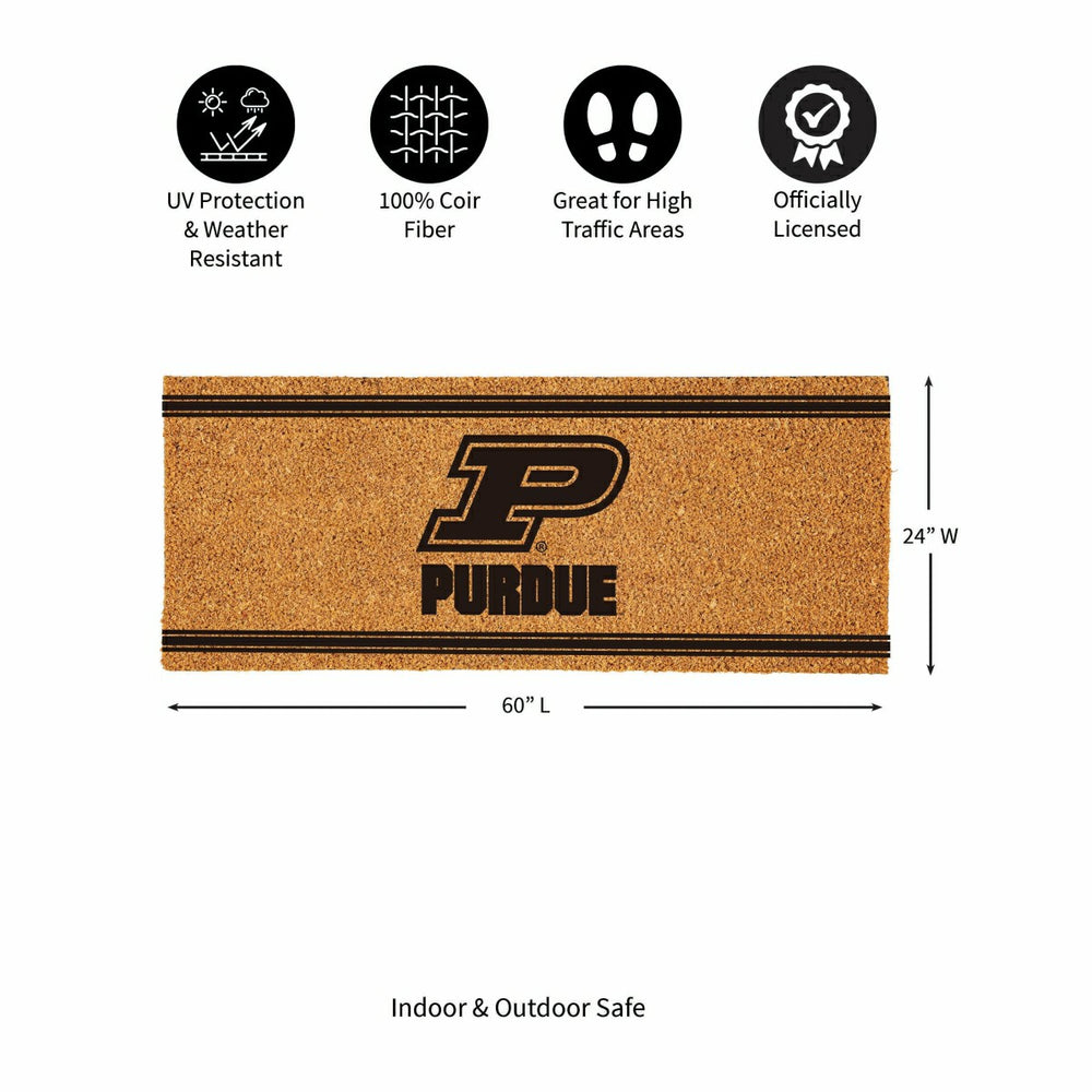 Purdue University Extra Large One Color Coir Mat, 60"x24", Collegiate