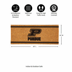 Purdue University Extra Large One Color Coir Mat, 60"x24", Collegiate