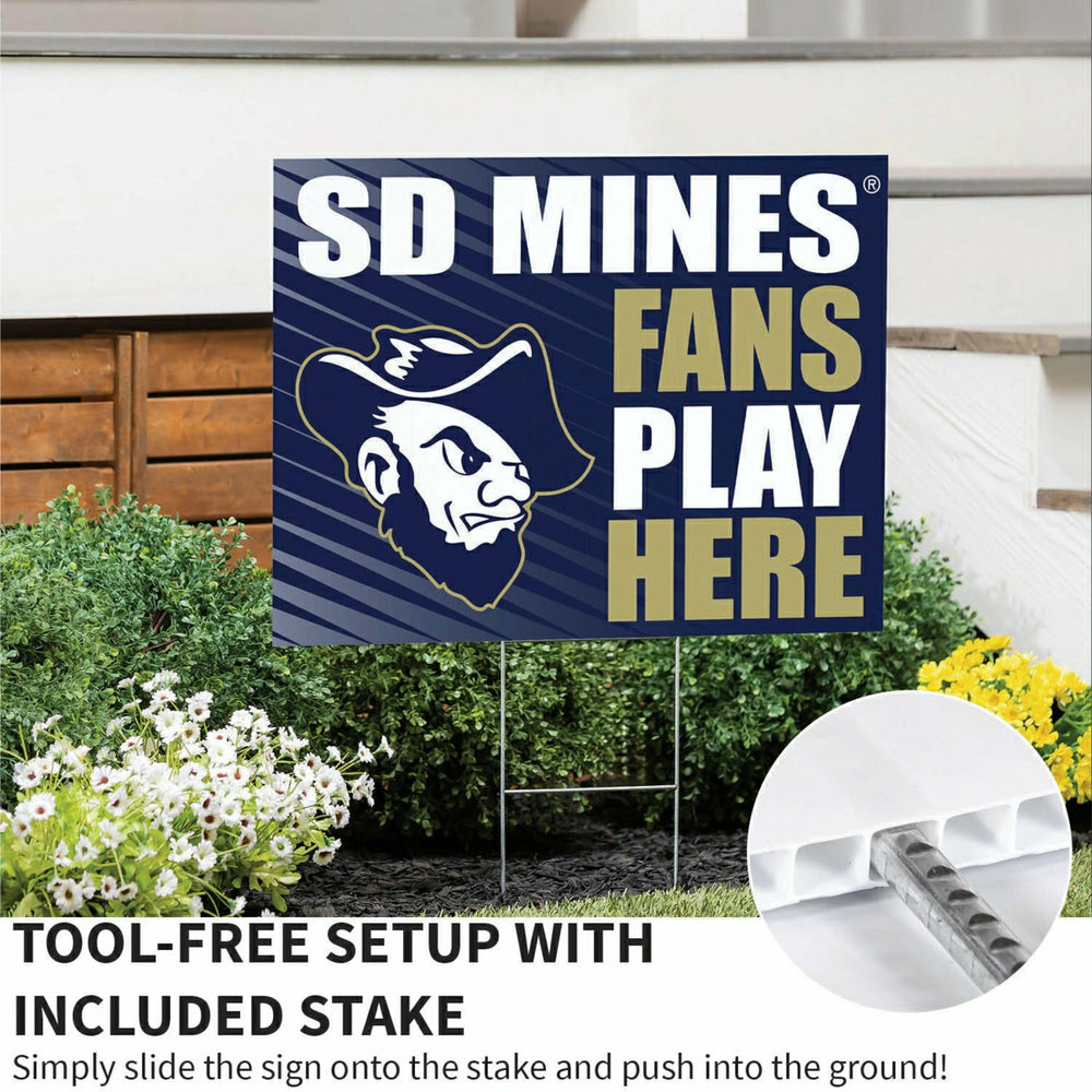 South Dakota School of Mines & Technology Coroplast Yard Sign "Fans Pl, Collegiate, Home