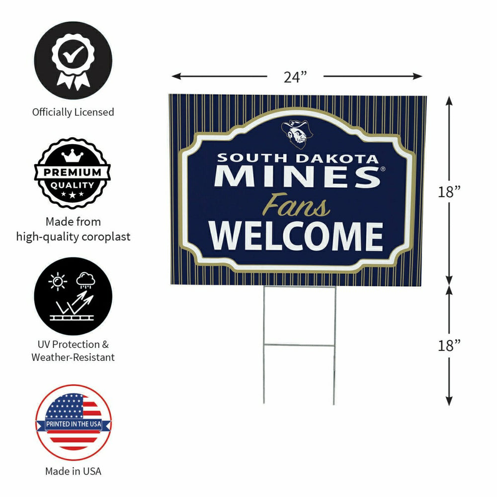 South Dakota School of Mines & Technology Coroplast Yard Sign, "Fans W, Collegiate, Home
