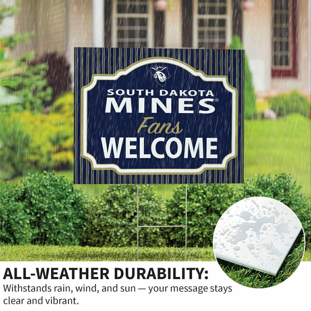 South Dakota School of Mines & Technology Coroplast Yard Sign, "Fans W, Collegiate, Home