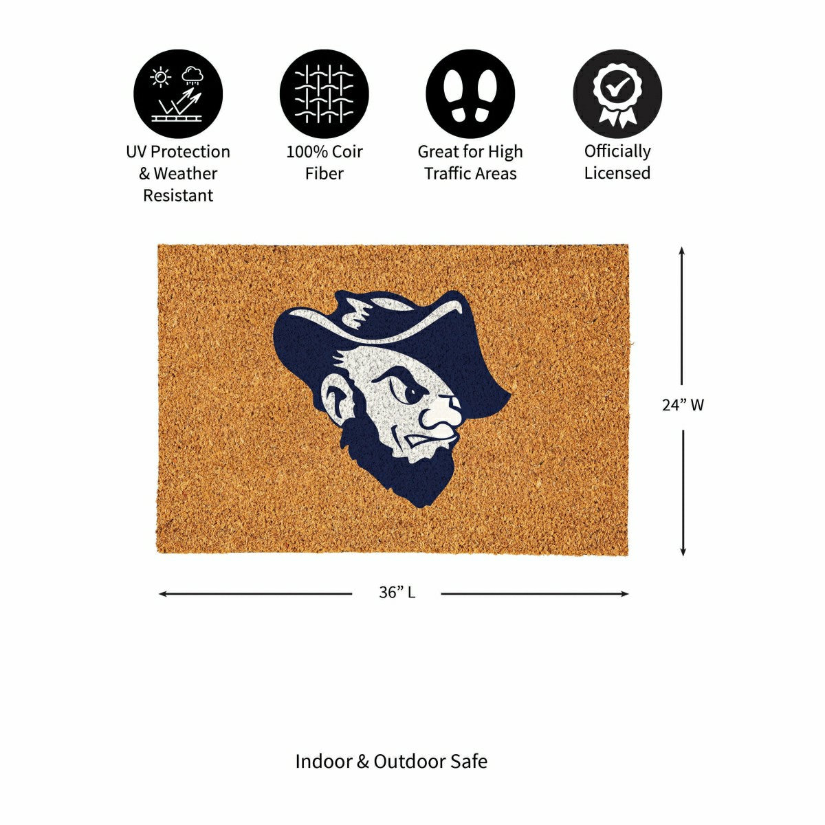 South Dakota School of Mines & Technology Large Full Color Coir Mat, 3, Collegiate
