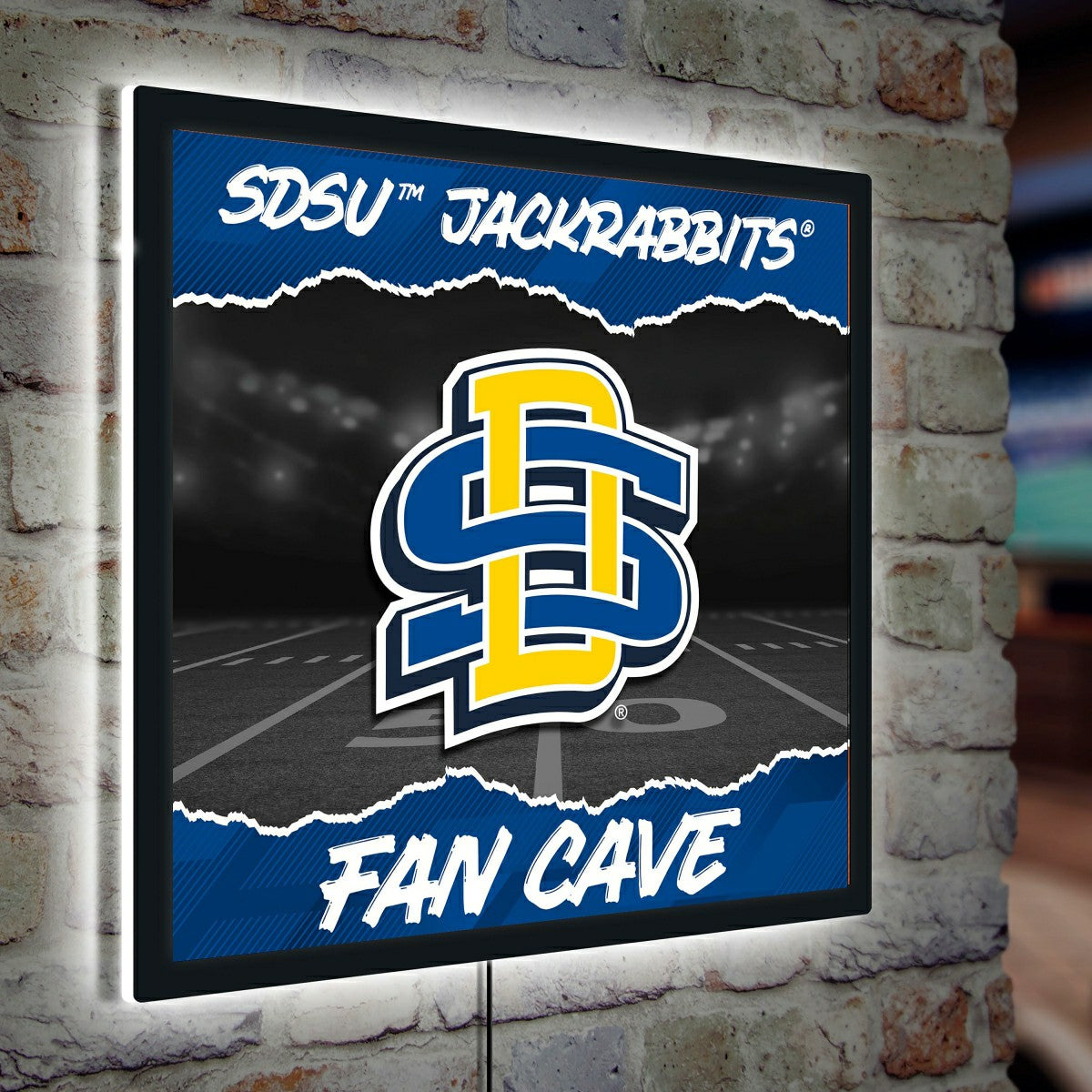 South Dakota State University 23"H x 23"L LED Wall Decor, Edgelite, Sq, Collegiate, Home