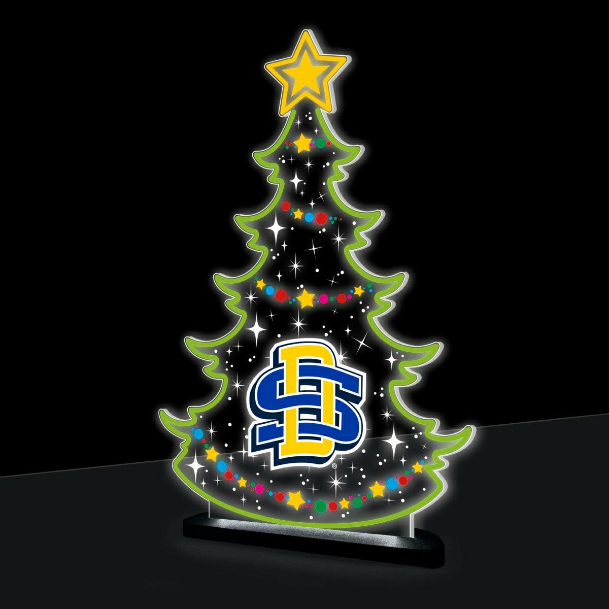 South Dakota State University College Holiday Tree Desklite LED Decor, Collegiate, Home
