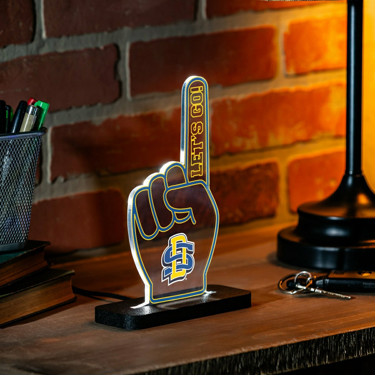 South Dakota State University College Foam Finger Desklite LED Decor, Collegiate, Home