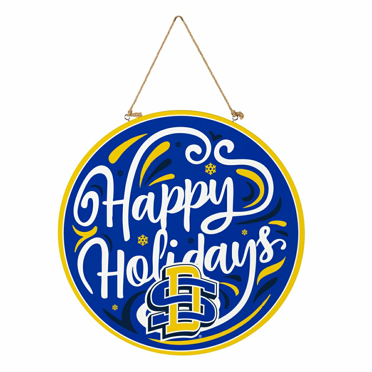 South Dakota State University Holiday Round Door Décor with Hanging Ro, Collegiate, Home