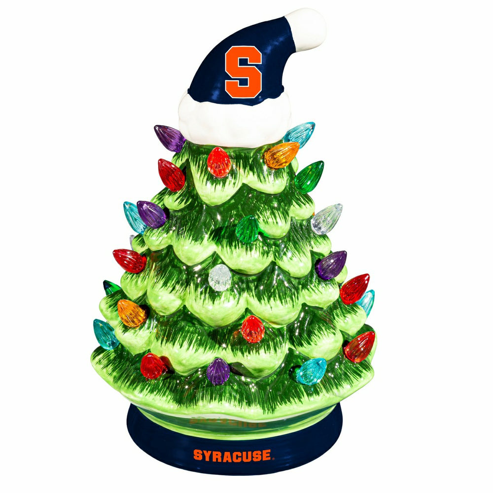 Syracuse University 8" LED Ceramic Christmas Tree, Collegiate, Home