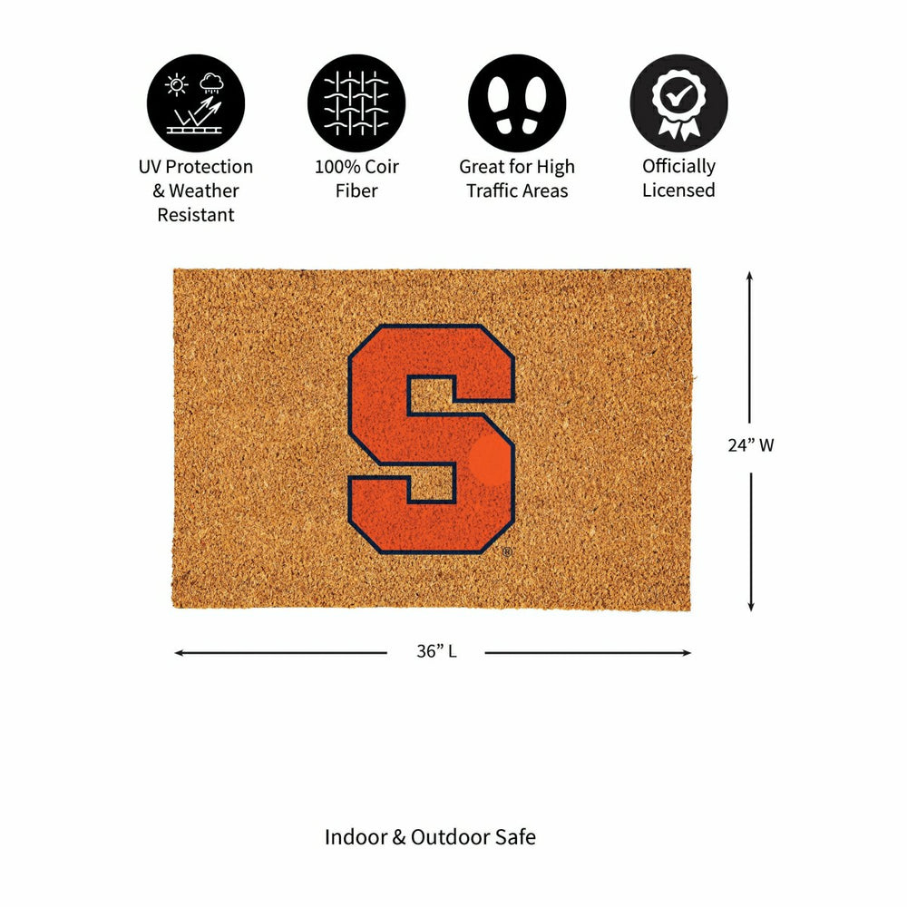 Syracuse University Large Full Color Coir Mat, 36"x24", Collegiate