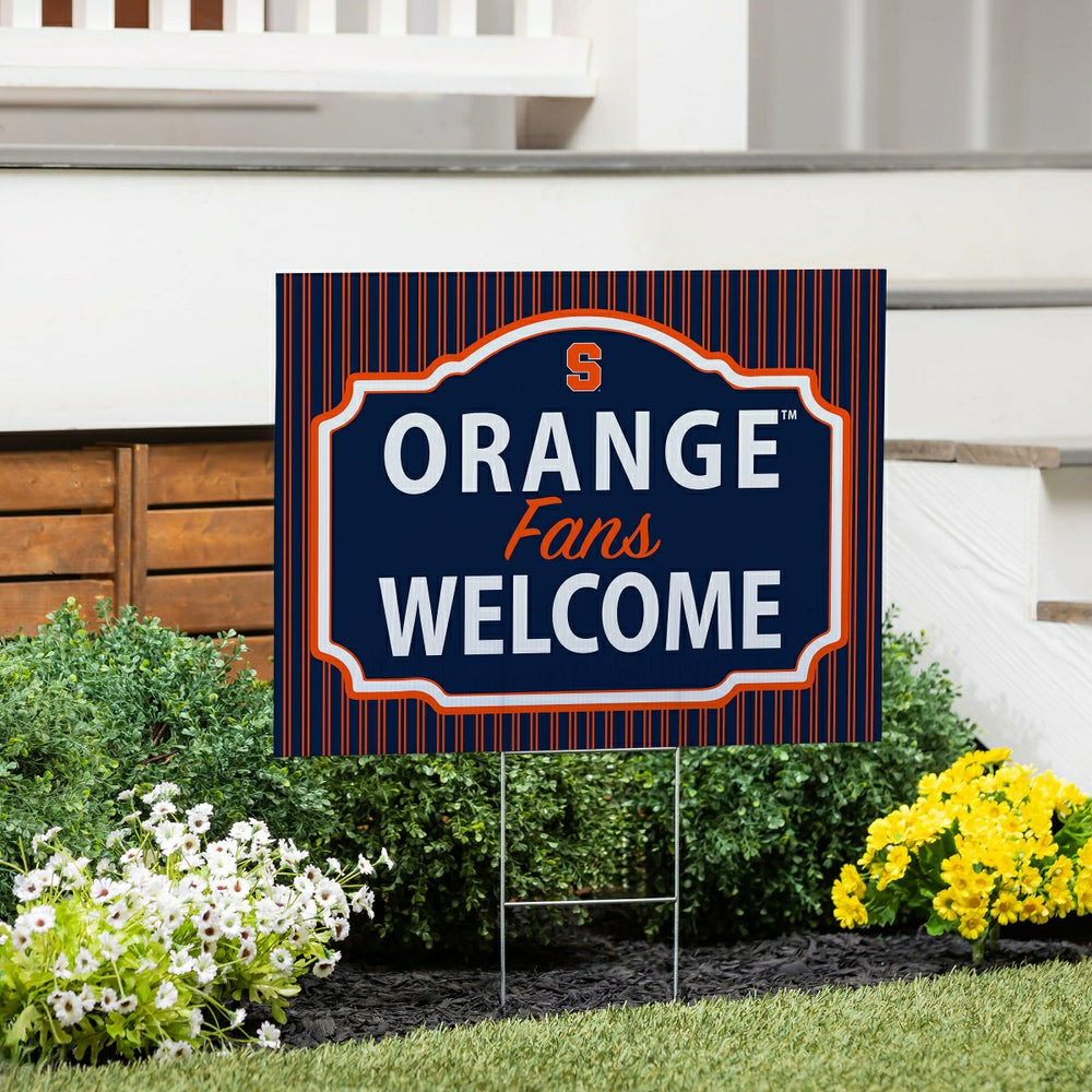 Syracuse University Coroplast Yard Sign, "Fans Welcome", Collegiate, Home