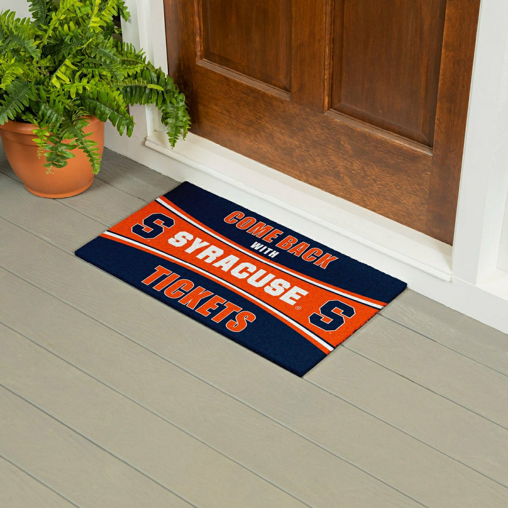 28" x 16" PVC Trapper Mat, Come Back with Tickets, Syracuse University, Collegiate