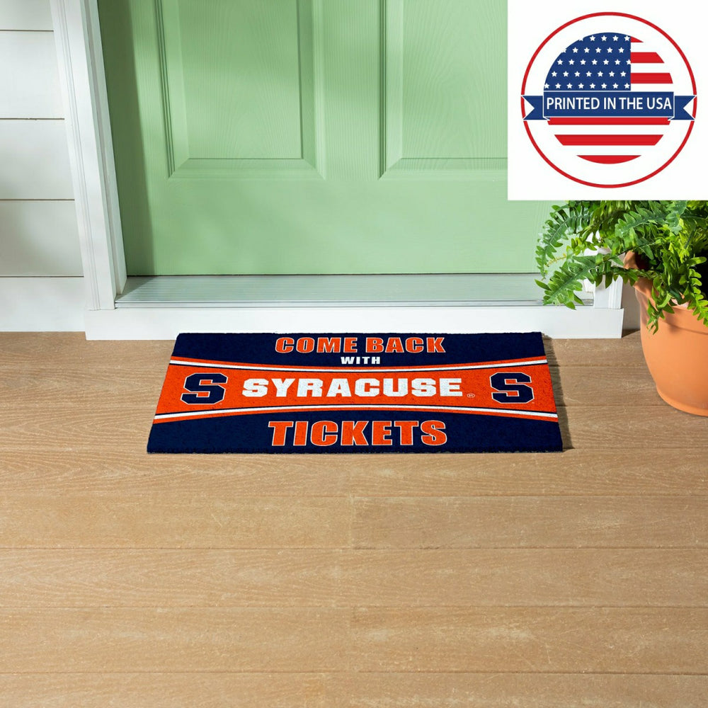 28" x 16" PVC Trapper Mat, Come Back with Tickets, Syracuse University, Collegiate
