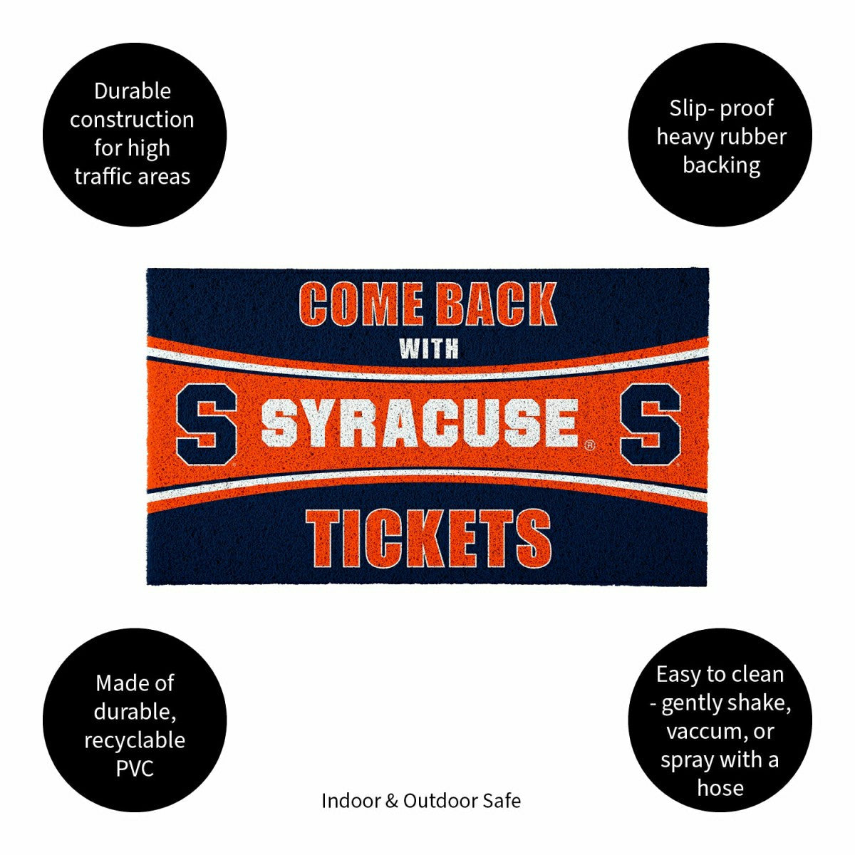 28" x 16" PVC Trapper Mat, Come Back with Tickets, Syracuse University, Collegiate