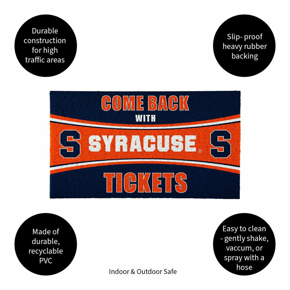 28" x 16" PVC Trapper Mat, Come Back with Tickets, Syracuse University, Collegiate
