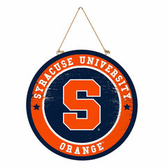 Syracuse University Round Door Décor with Hanging Rope, 18x18, Collegiate, Home