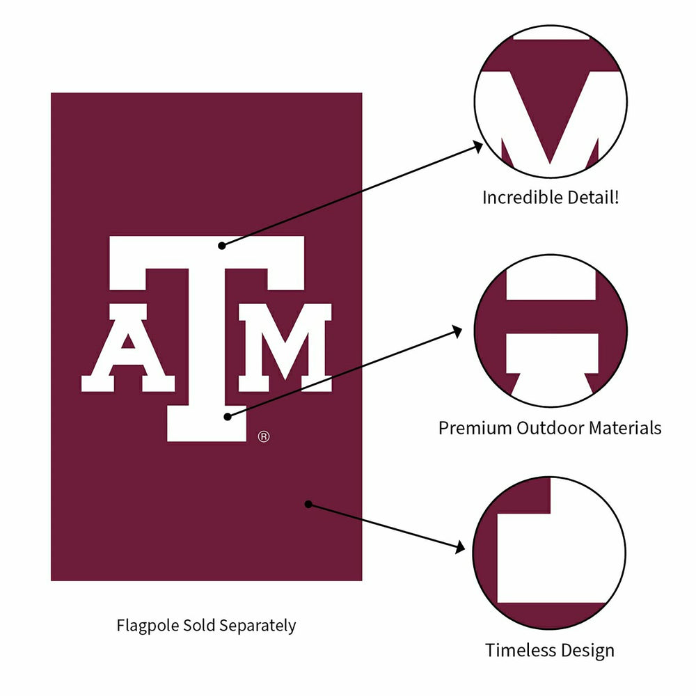 Applique Flag, Reg, Texas A&M, Collegiate, Home